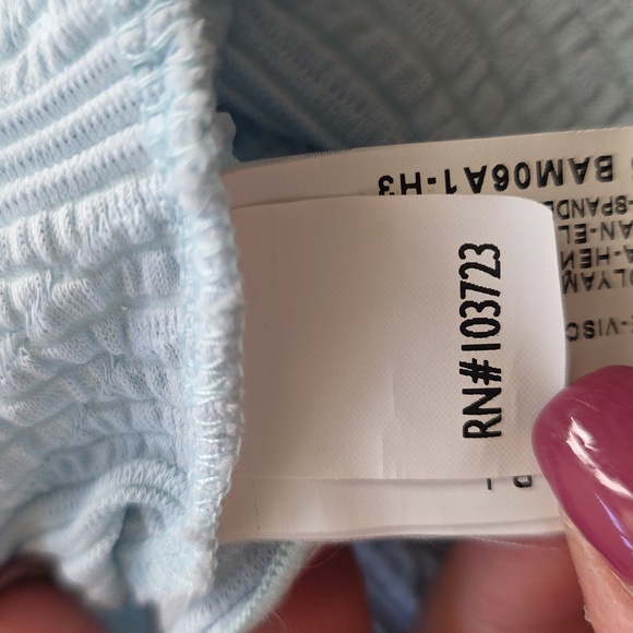 Armani Collezioni Light Blue Short Sleeve Scoopneck Top, Size 12 - Picture 5 of 6